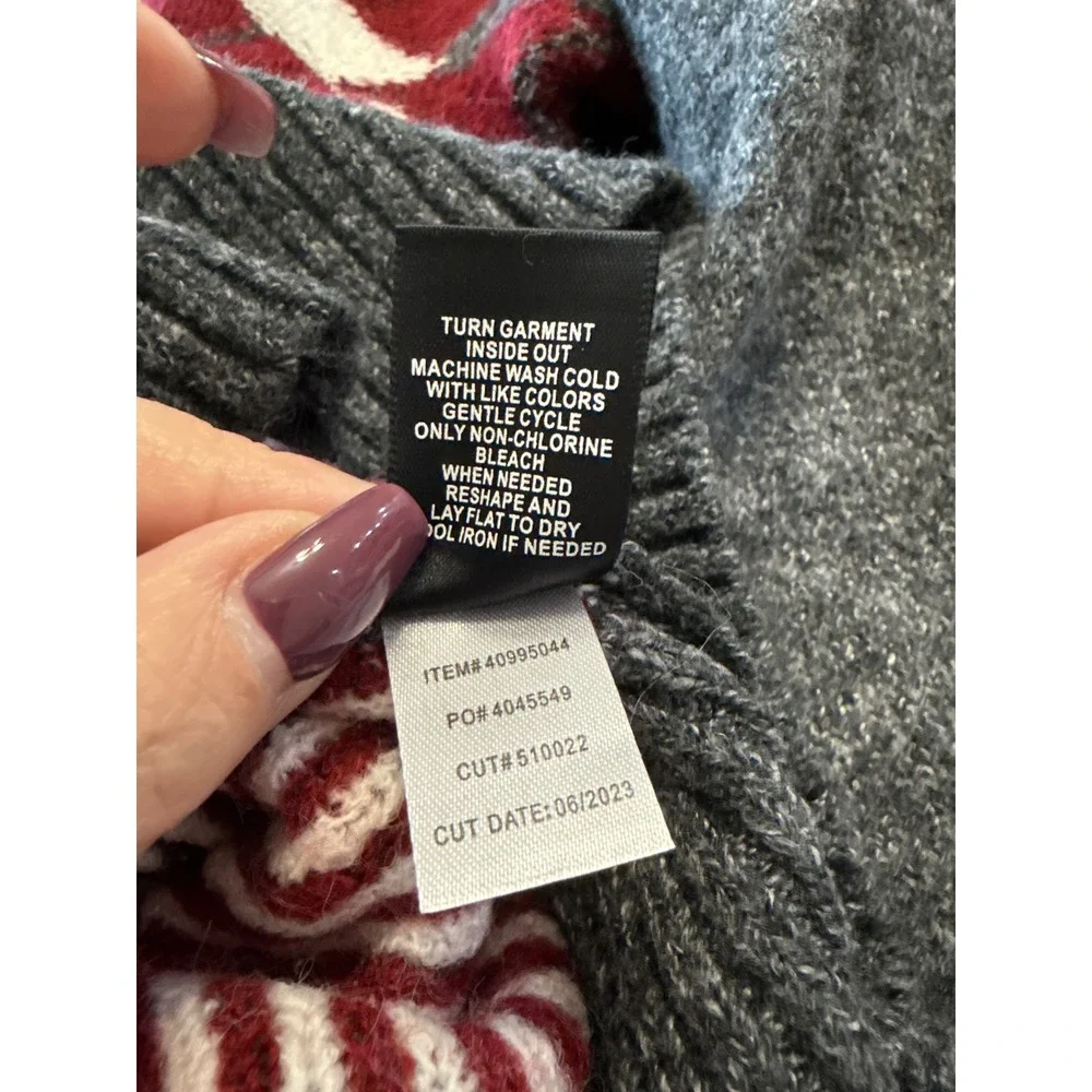 Torrid Argyle ‎ Vegan Cashmere Long Sleeve Crew Neck Sweater Size 1